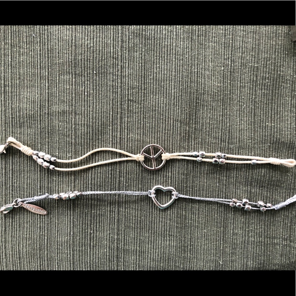 Two Bracelets - Heart and Peace - Picture 2 of 2